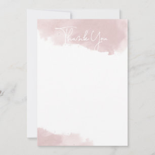 Tarjeta de agradecimiento acuarela rosa rubor