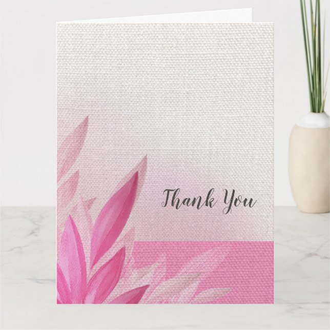 Tarjeta De Agradecimiento Acuarela Rosa y Punk (Anverso)