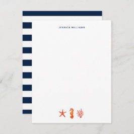 Tarjeta De Agradecimiento Acuarela Starfish náutico simple Personalizado