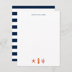 Tarjeta De Agradecimiento Acuarela Starfish náutico simple Personalizado