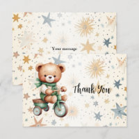 Acuarela Teddy Bear Stars Green Bike Fiesta