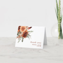 Tarjeta De Agradecimiento Acuarela Terracotta Boda floral