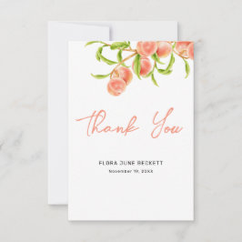 Tarjeta De Agradecimiento Acuarela Un dulce melocotón pequeño