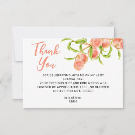 Tarjeta De Agradecimiento Acuarela Un Dulce Pequeño Melocotón