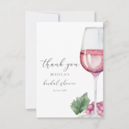 Tarjeta De Agradecimiento Acuarela Vino antes de los Votos Despedida de Solt