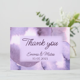 Tarjeta De Agradecimiento Acuarela violeta moderna