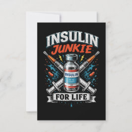 Tarjeta De Agradecimiento Adicto a la Insulina de por Vida