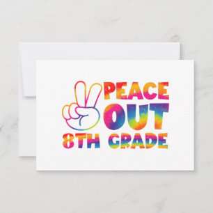 Tarjeta De Agradecimiento Adiós octavo grado Tie Dye último día 8vo grado 