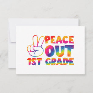 Tarjeta De Agradecimiento Adiós primer grado Tie Dye último día 1er grado