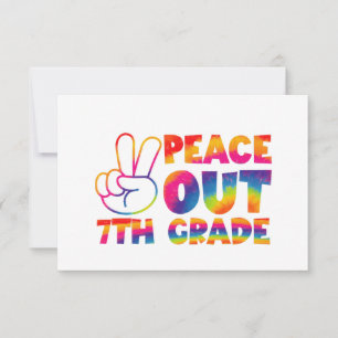 Tarjeta De Agradecimiento Adiós séptimo grado Tie Dye último día 7º grado