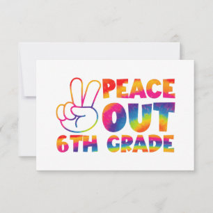 Tarjeta De Agradecimiento Adiós Sexto Grado Tie Dye Último Día 6to Grado 