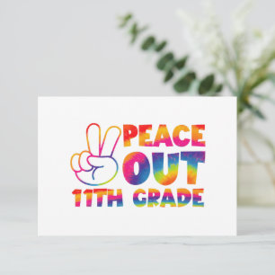 Tarjeta De Agradecimiento Adiós Tie Dye de Undécimo Grado  11º Grado