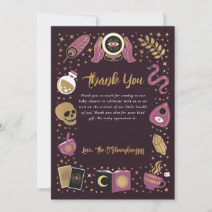 Tarjeta De Agradecimiento Adivina del Futuro Niña Bruja Baby Shower