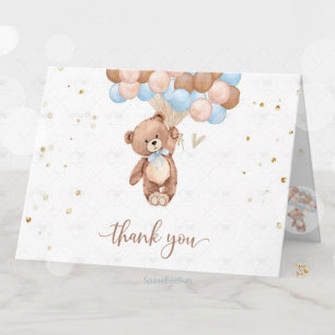 Tarjeta de agradecimiento adjunta para baby shower