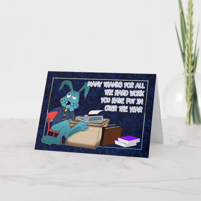 Tarjeta De Agradecimiento Admin favorable - gracias por trabajo duro (Anverso)