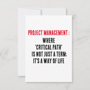 Tarjeta De Agradecimiento Administración de proyectos Donde la 'ruta crítica