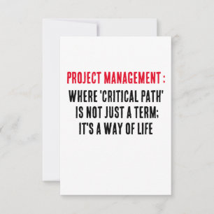 Tarjeta De Agradecimiento Administración de proyectos Donde la 'ruta crítica
