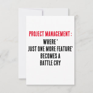 Tarjeta De Agradecimiento Administración de proyectos Donde 'sólo una funció