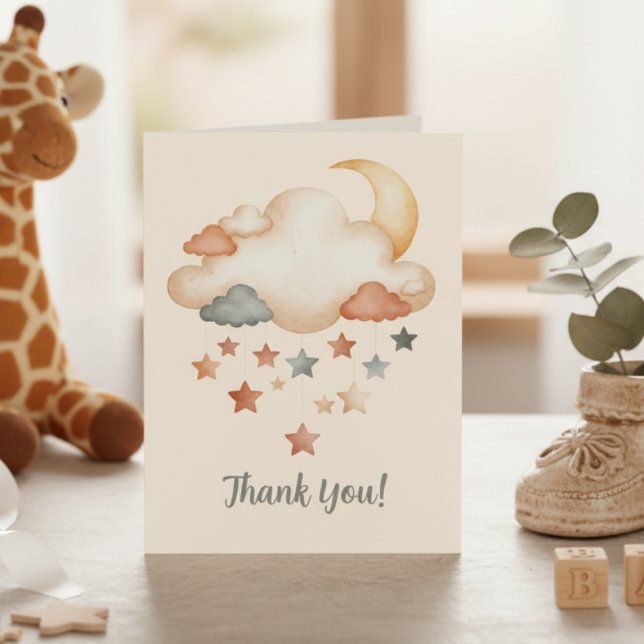 Tarjeta De Agradecimiento Adoption Shower – Dreamy Star (Baby Shower thank you card)