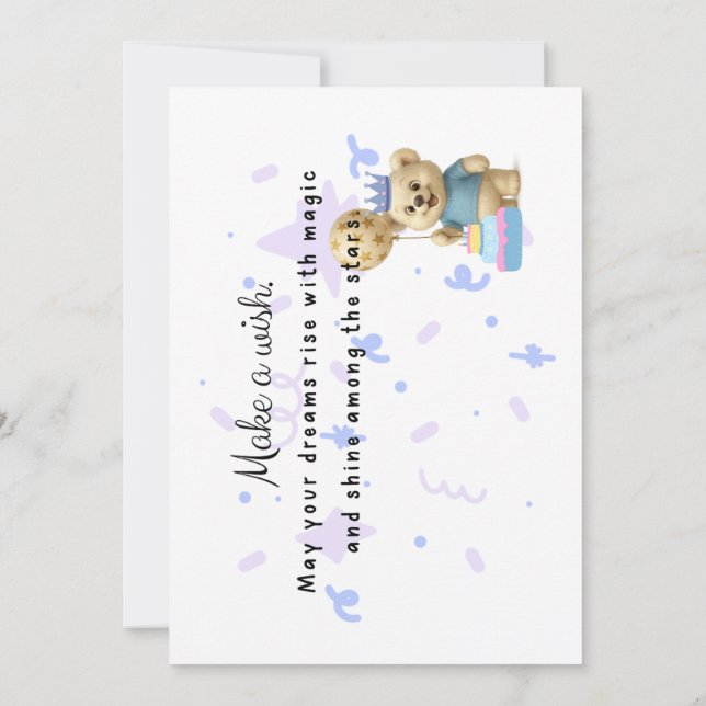 Tarjeta De Agradecimiento Adorable Bear Trio Happy Birday Card (Reverso)
