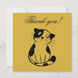 Tarjeta De Agradecimiento Adorable Cat Fish Design Custom