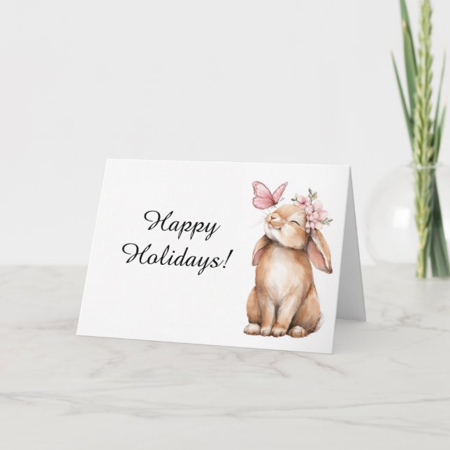 Tarjeta De Agradecimiento Adorable  Easter a cute bunny  (Anverso)
