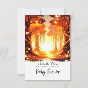 Tarjeta De Agradecimiento Adorable elegante Baby Shower de bosque encantado