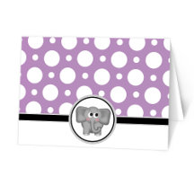 Adorable Elephant personalizado Púrple Polka Dot C