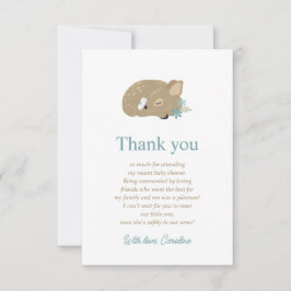 Tarjeta De Agradecimiento Adorable Fawn Baby Shower Gracias