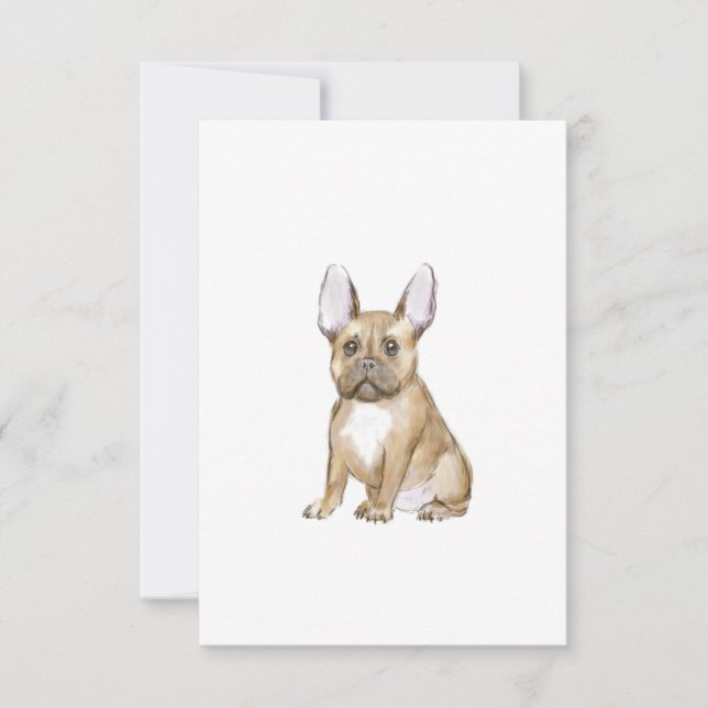 Tarjeta De Agradecimiento Adorable french bulldog puppy (Anverso)