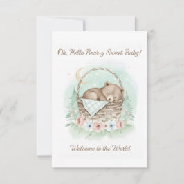 Tarjeta De Agradecimiento Adorable,  grizzly bear cub  Baby Shower 