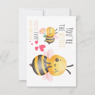 Tarjeta De Agradecimiento Adorable Maestro De Temas De Abeja - Gracioso