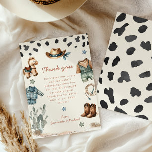 Tarjeta De Agradecimiento Adorable niñito bebé está en camino de ducharse