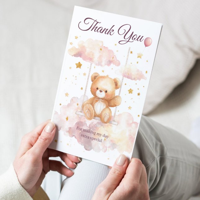 Tarjeta De Agradecimiento Adorable Teddy Bear – Baby Thank You Card (Subido por el creador)