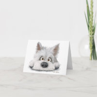 Adorable terrier escocés blanco de dibujos animado