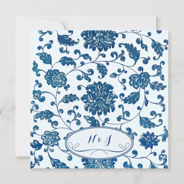 Tarjeta De Agradecimiento Adorno Chino Antiguo  (Anverso)