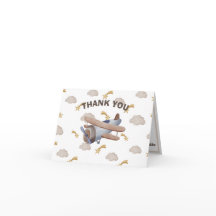 Adventure Awaits Baby Shower Folded Gracias Card