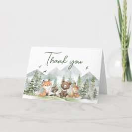 Tarjeta De Agradecimiento Adventure Begin Woodland Animals Baby Shower
