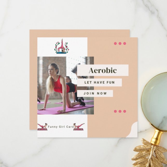 Tarjeta De Agradecimiento Aerobics Sister Saying Funny Gymnastics Gift (Anverso/Reverso In Situ)