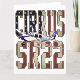 Tarjeta De Agradecimiento Aeronaves Cirrus SR22 Vintage Bandera de Estados U