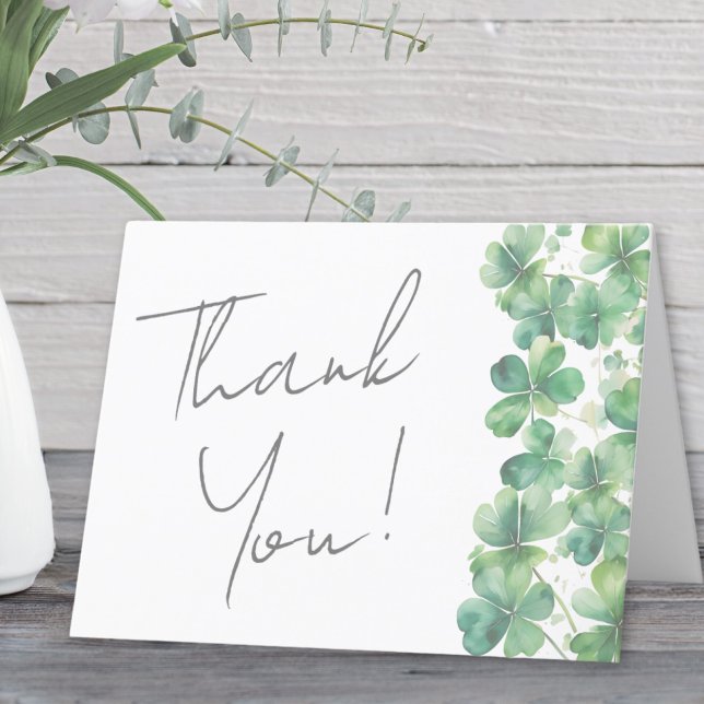 Tarjeta De Agradecimiento Afortunada En El Amor Fiesta De Despedida De Solte (Lucky In Love St. Patrick's Day Bridal Shower Thank You Card)