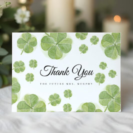 Tarjeta De Agradecimiento Afortunadamente, la ducha de novias Green Shamrock