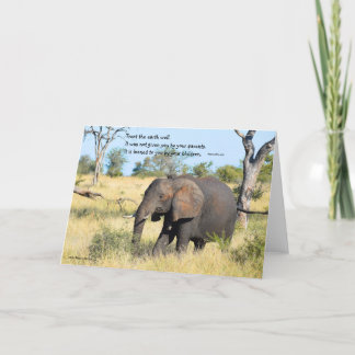 Tarjeta De Agradecimiento África-Elefante y el proverbio keniano