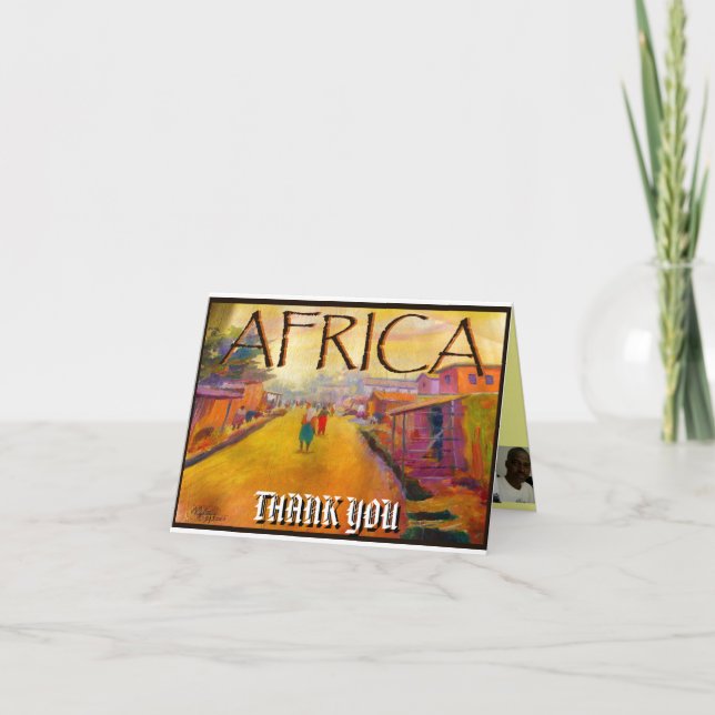 TARJETA DE AGRADECIMIENTO ÁFRICA POR MOJISOLA A GBADAMOSI OKUBULE (Anverso)