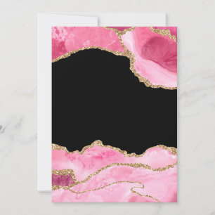 Tarjeta De Agradecimiento Ágata de mármol rosa elegante piedra preciosa bril