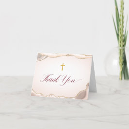 Tarjeta De Agradecimiento Agate Gold Purpurina Script Baptism