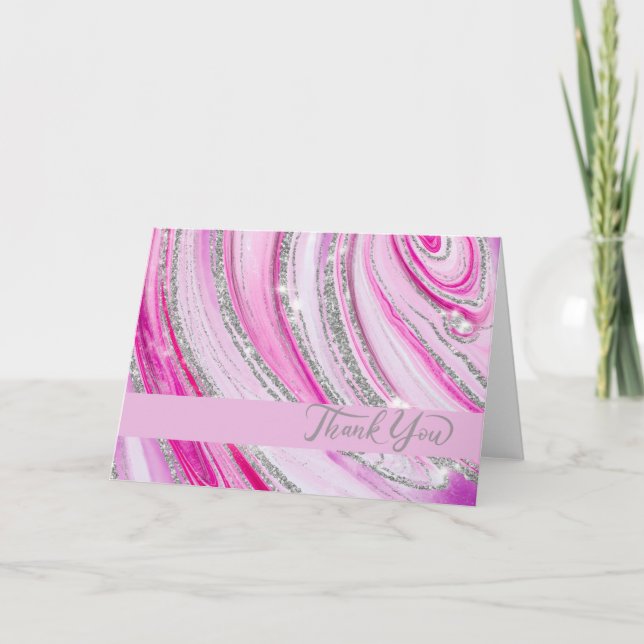 Tarjeta De Agradecimiento Agato rosa (Anverso)