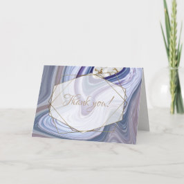 Tarjeta De Agradecimiento Agato Rosa morado marbleizado Boda moderno