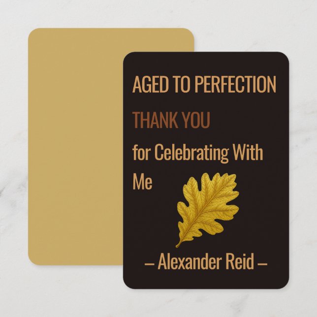 Tarjeta De Agradecimiento Aged to Perfection | Whisky Birthday (Anverso / Reverso)