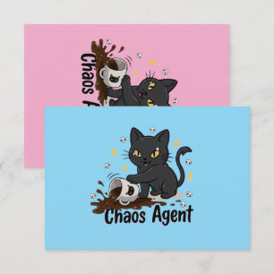 Tarjeta De Agradecimiento Agente del Caos Gato Negro